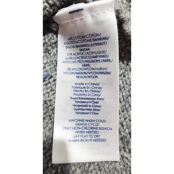 Chaps Fair Isle Sweater XL Cotton Blend Vintage Gray Crew Neck Womens Size 1X - Picture 8 of 15